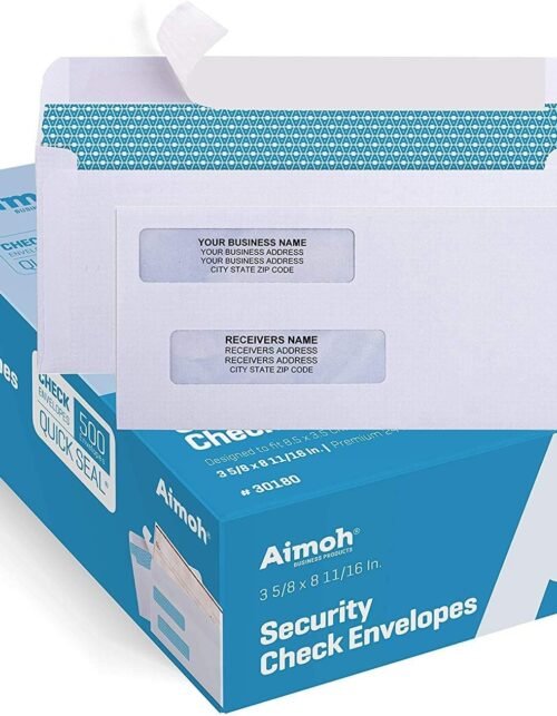 Double Window Self Seal Security Envelopes 500 Count(30180)